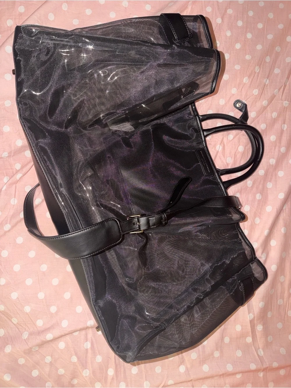 Brandon Blackwood Black Clear Overlay Tote